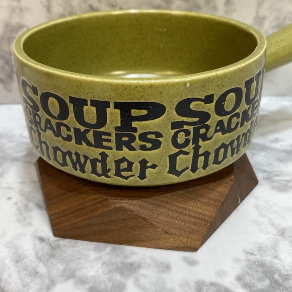 Vintage Handled speckled stoneware soup chowder bowl - Picture 3 of 6